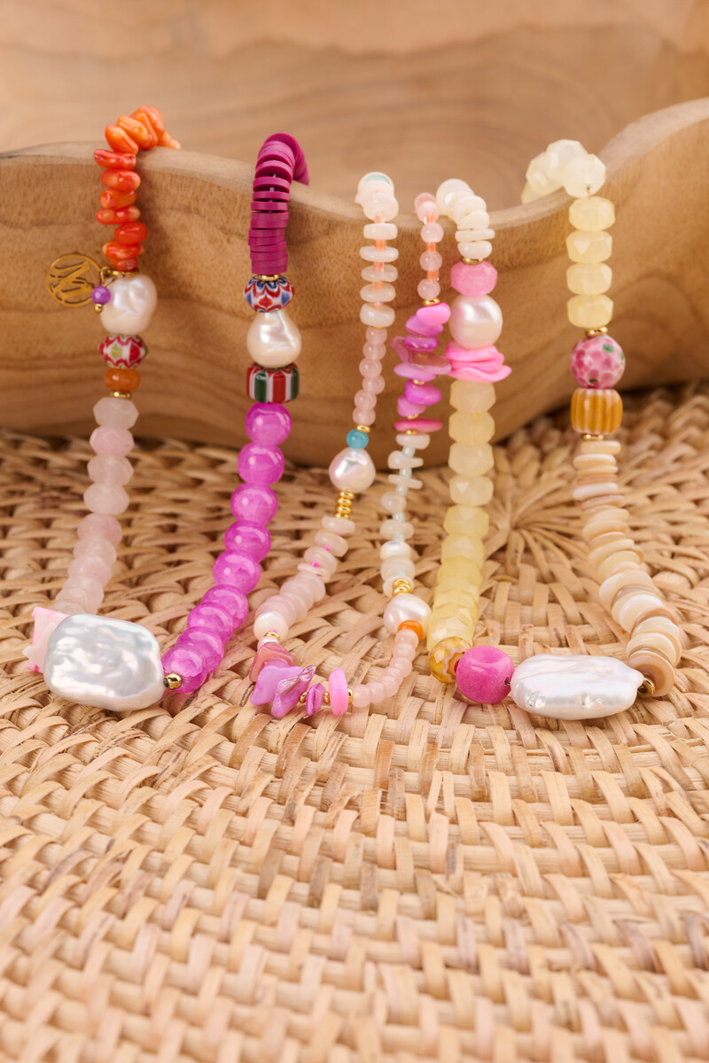 Multicolour necklace with beads and freshwater pearls | My Jewellery