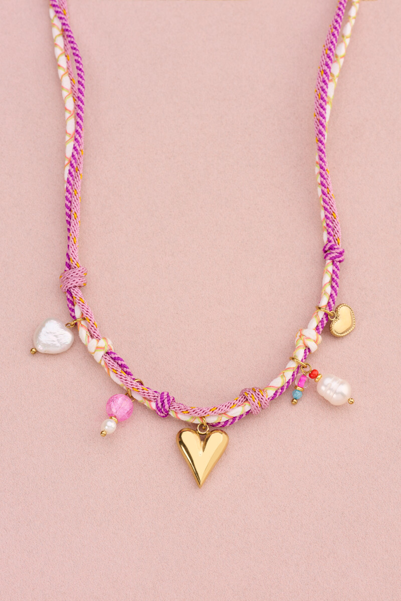 Lilac cord necklace with charms | My Jewellery