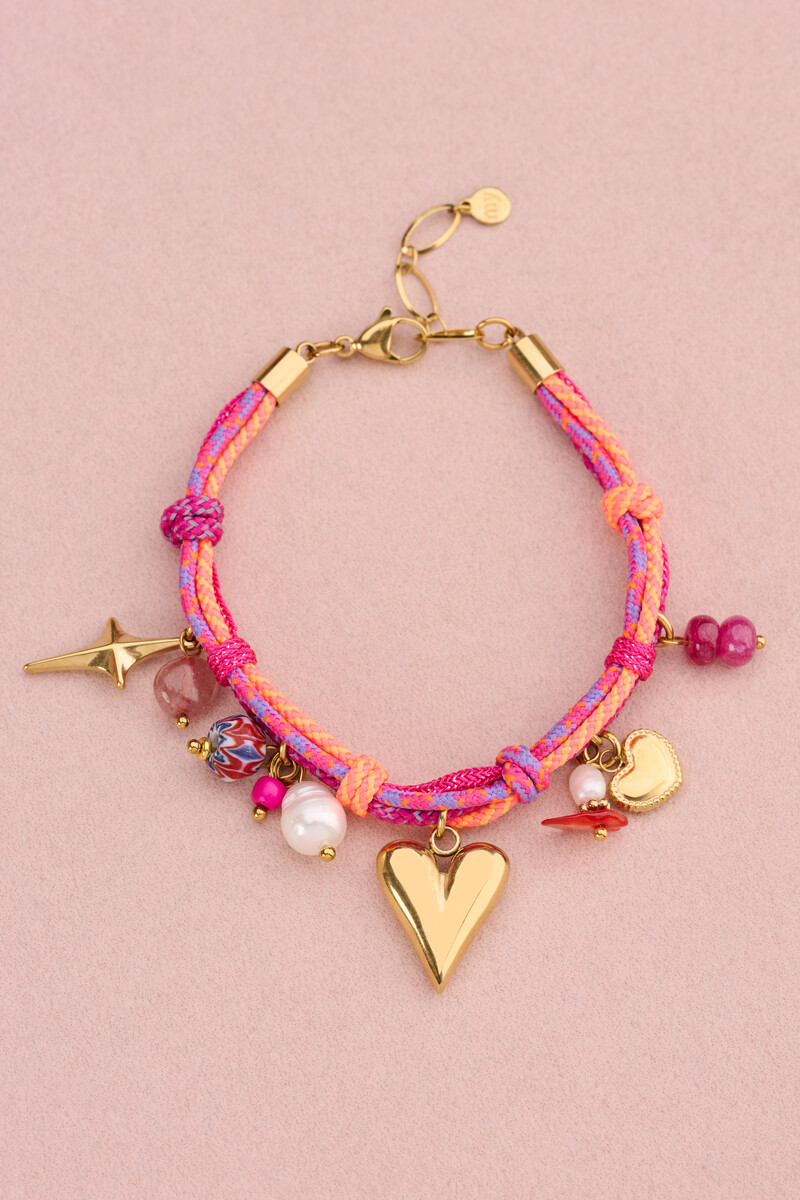 Purple cord bracelet with charms | My Jewellery