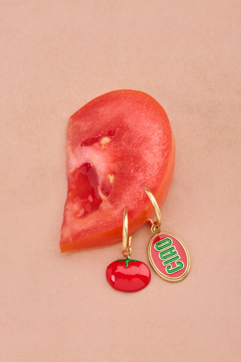 Ciao hoop earrings with tomato | My Jewellery