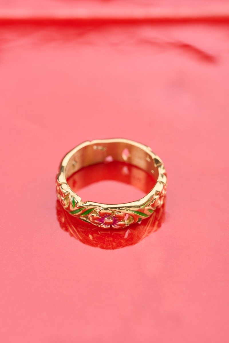 Ciao ring with hand-painted flowers | My Jewellery