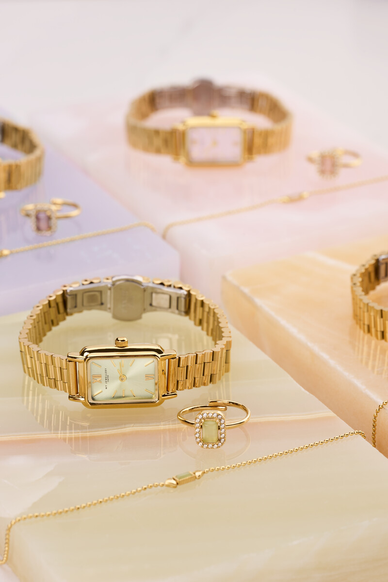 Square watch with mint green dial | My Jewellery