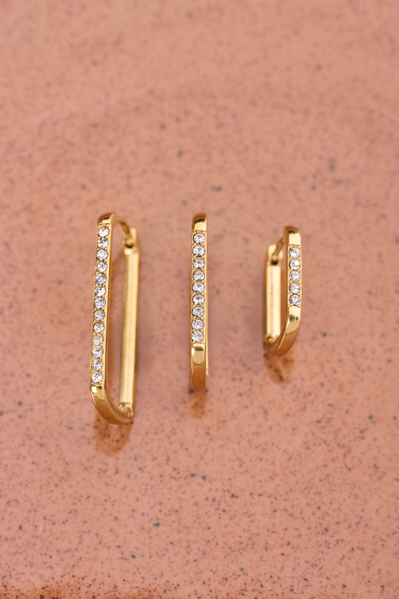 Midnight square hoop earrings midi | My Jewellery