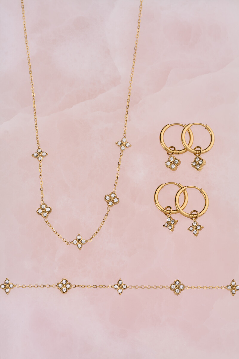 Midnight mini hoop earrings pointed clover | My Jewellery