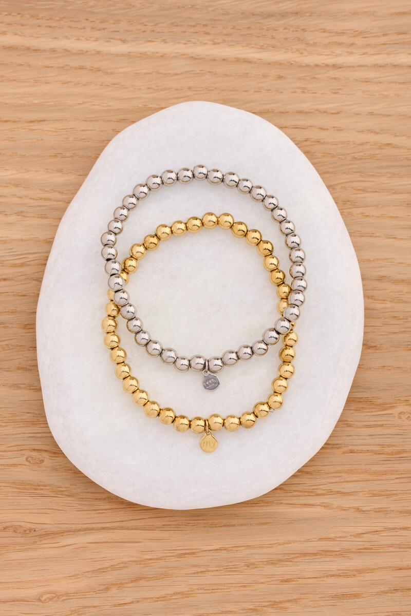 Stretch bracelet steel beads | My Jewellery