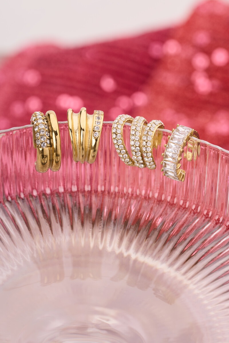 Magical ear cuff with rectangular rhinestone | My Jewellery