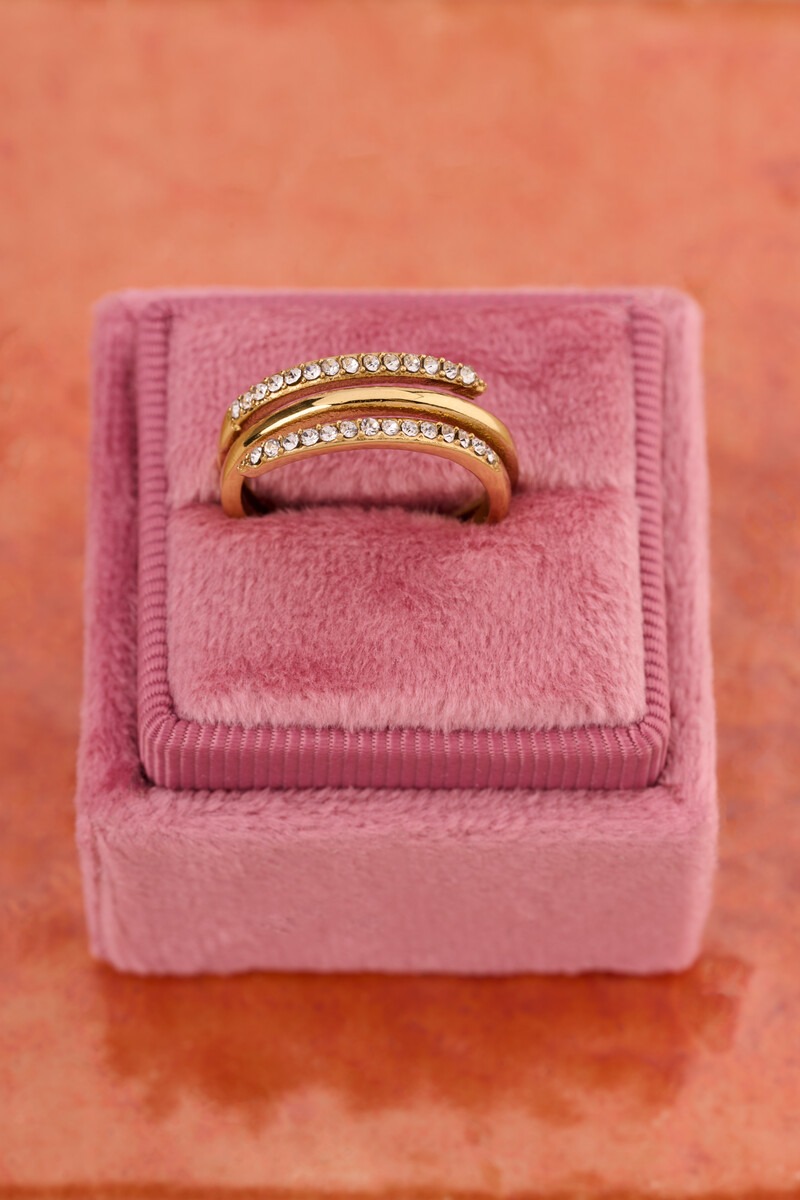 Magical ring spiral with rhinestones | My Jewellery