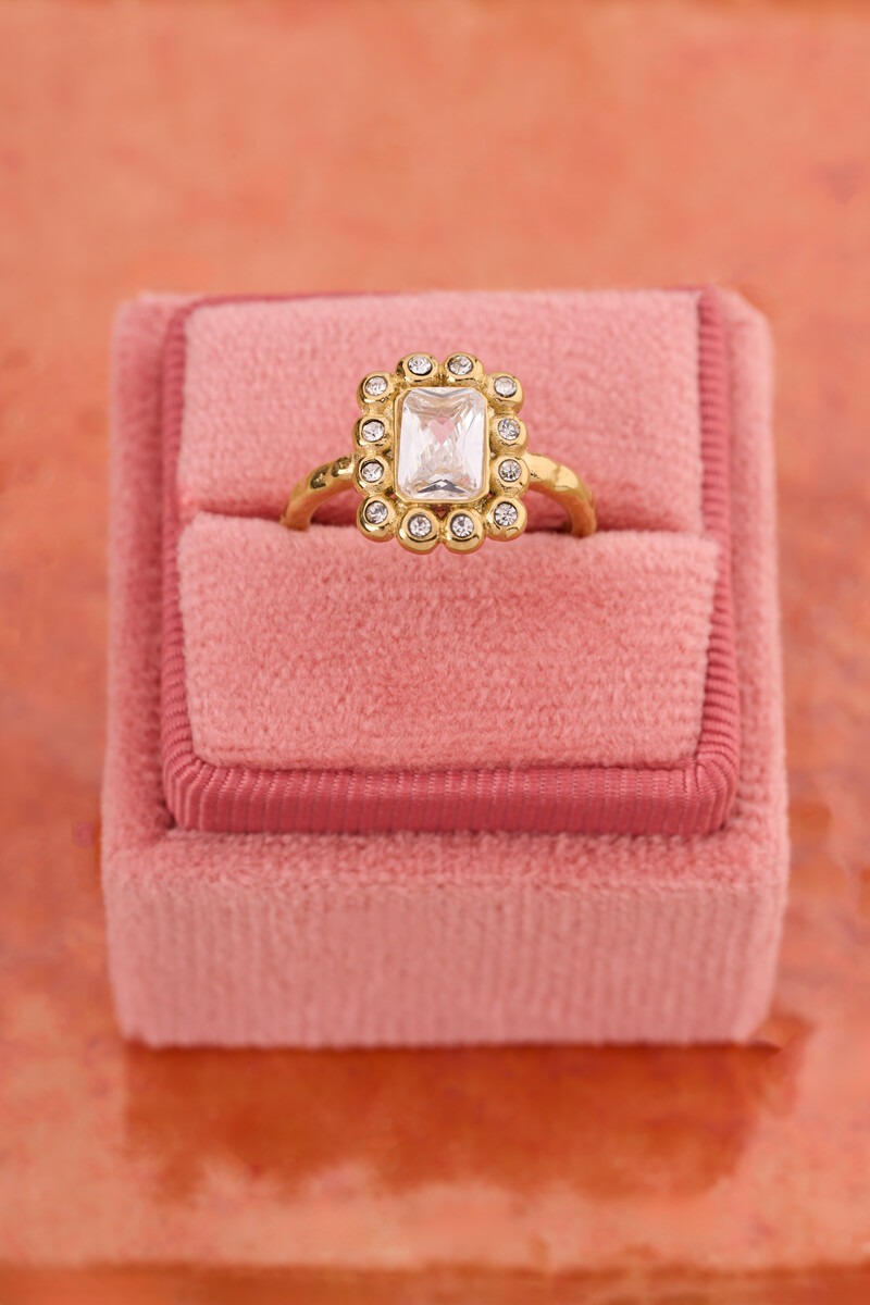 Magical vintage square ring with rhinestone | My Jewellery