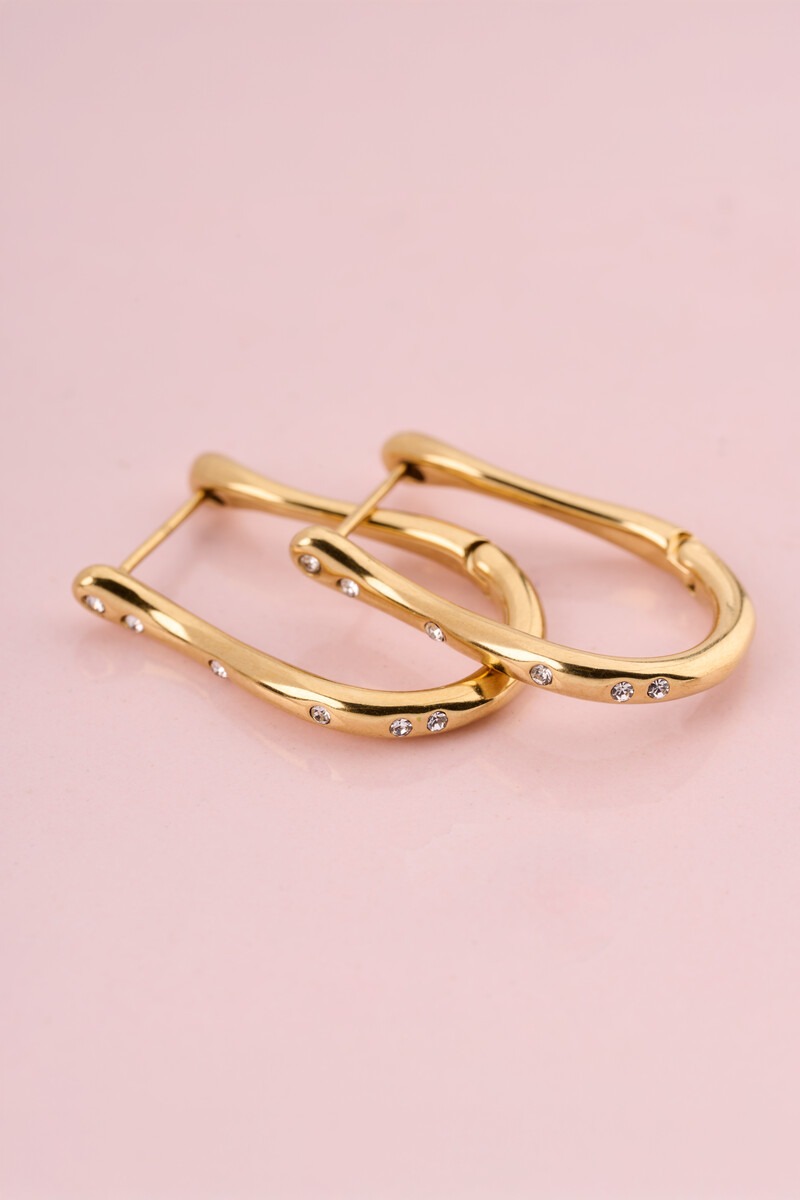Magical organic hoop earrings with rhinestones | My Jewellery