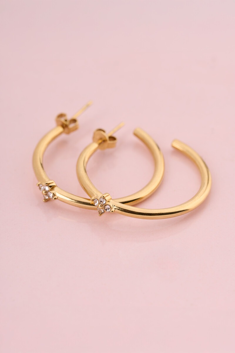 Magical hoop earrings with clover rhinestones | My Jewellery