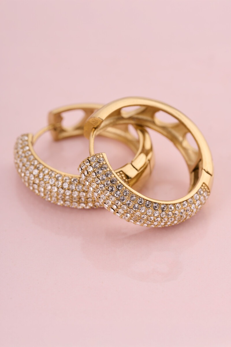 Magical statement hoop earrings with rhinestones | My Jewellery