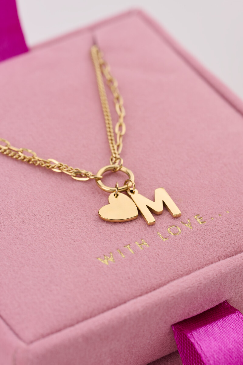 Double chain necklace with initial | My Jewellery