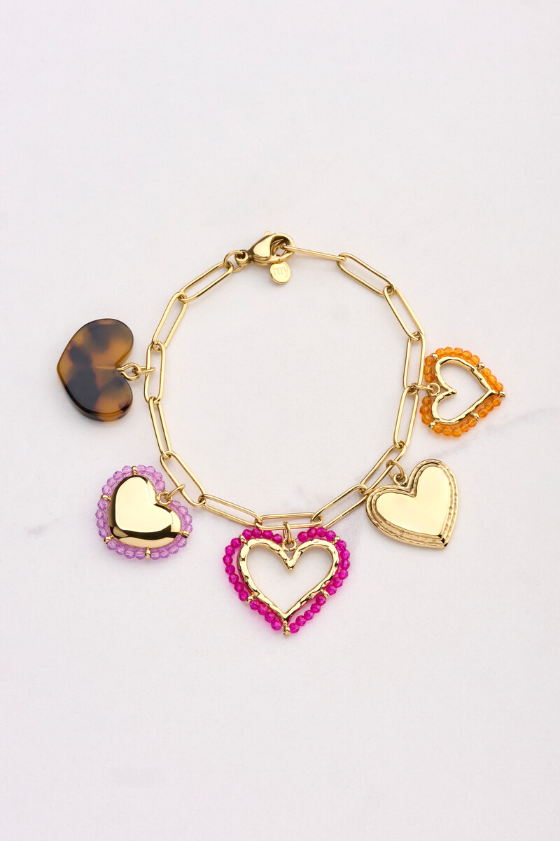 Sunrocks bracelet with heart charms | My Jewellery