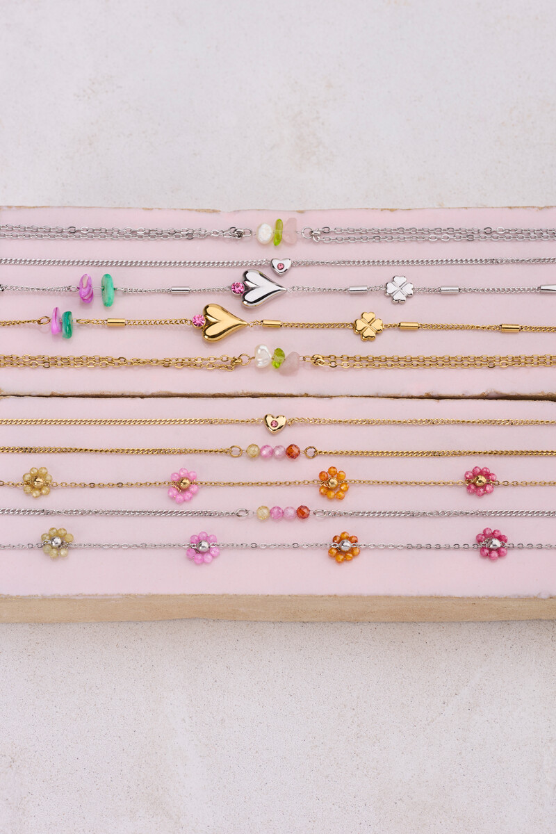 Bracelet with double chain & freshwater pearl stones | My Jewellery