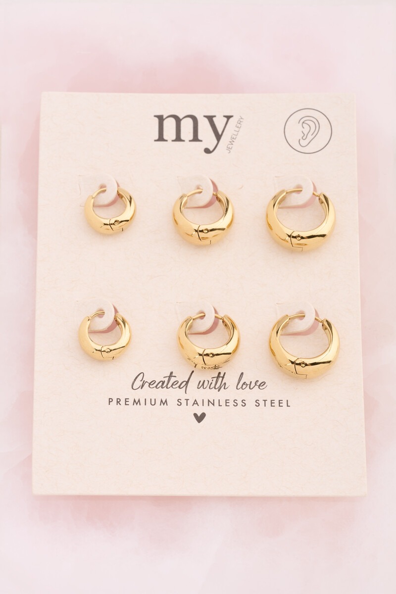 Ear game set of three bold hoop earrings | My Jewellery