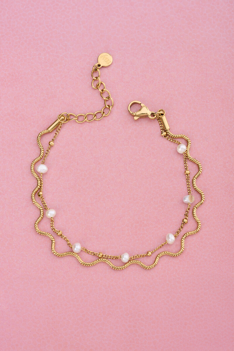 Bold double bracelet with faux pearls | My Jewellery