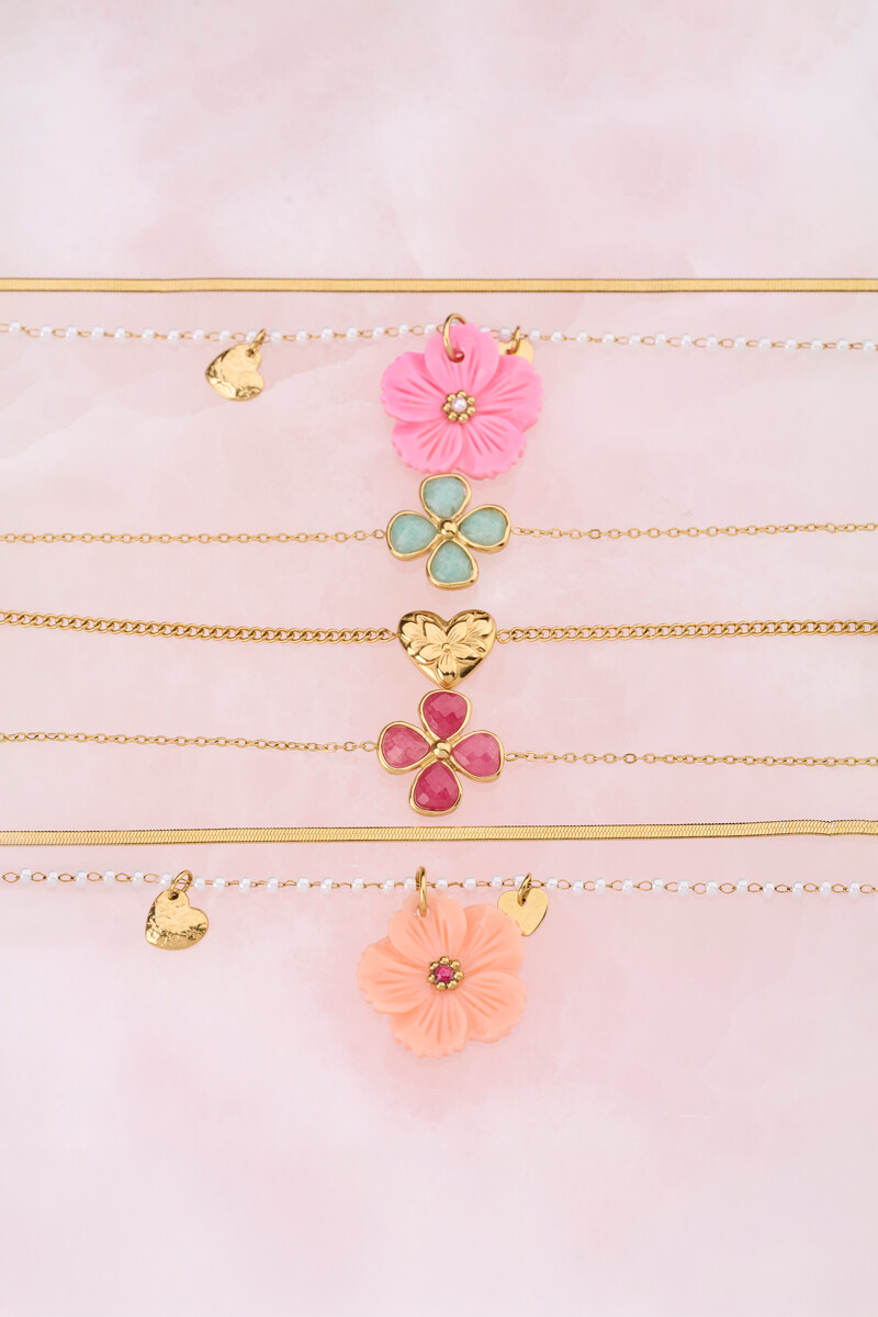 Botanical bracelet with pink clover | My Jewellery