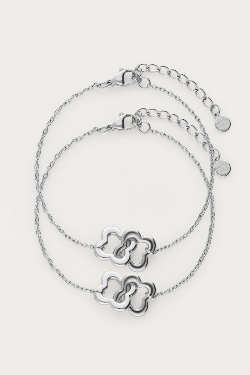 Forever Connected armbanden met klaver set