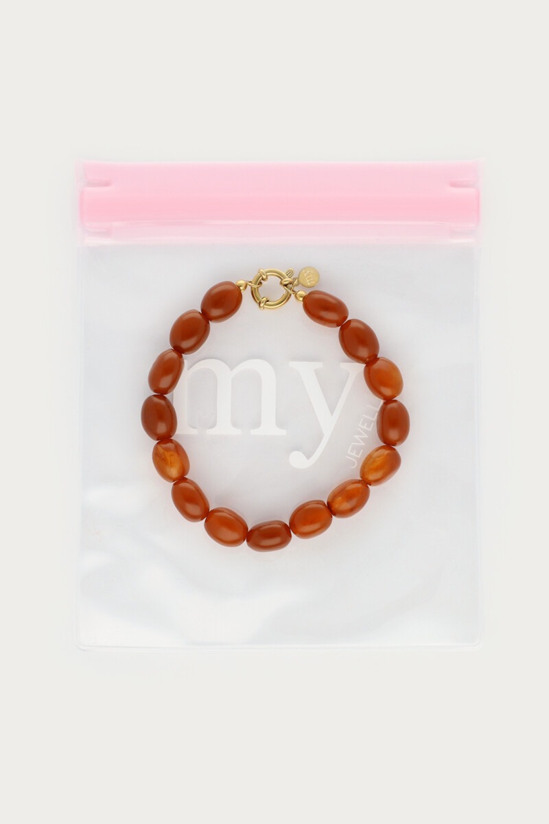 Fortune brown beaded bracelet with clasp | My Jewellery