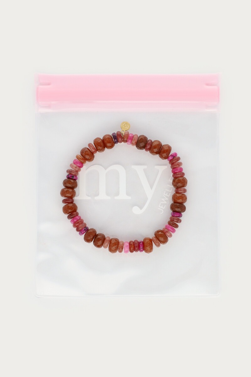 Fortune brown elastic beaded bracelet | My Jewellery