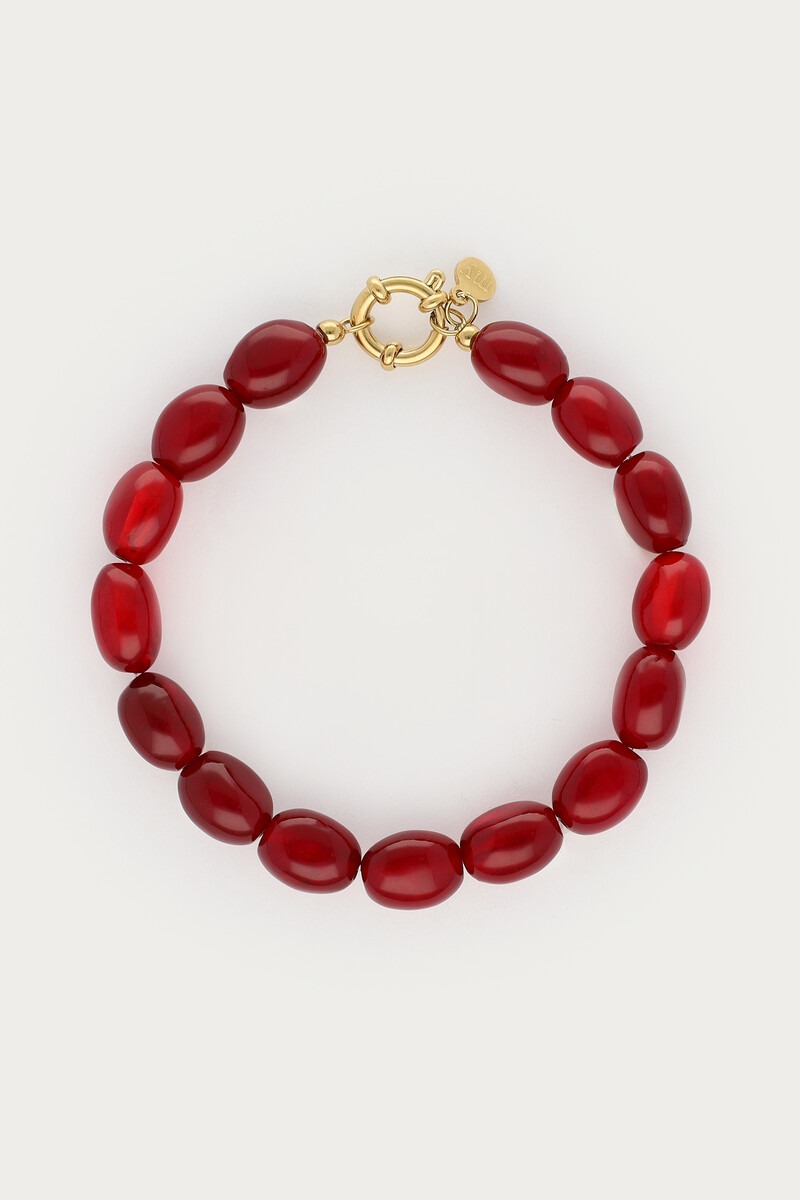 Fortune burgundy beaded bracelet with clasp | My Jewellery