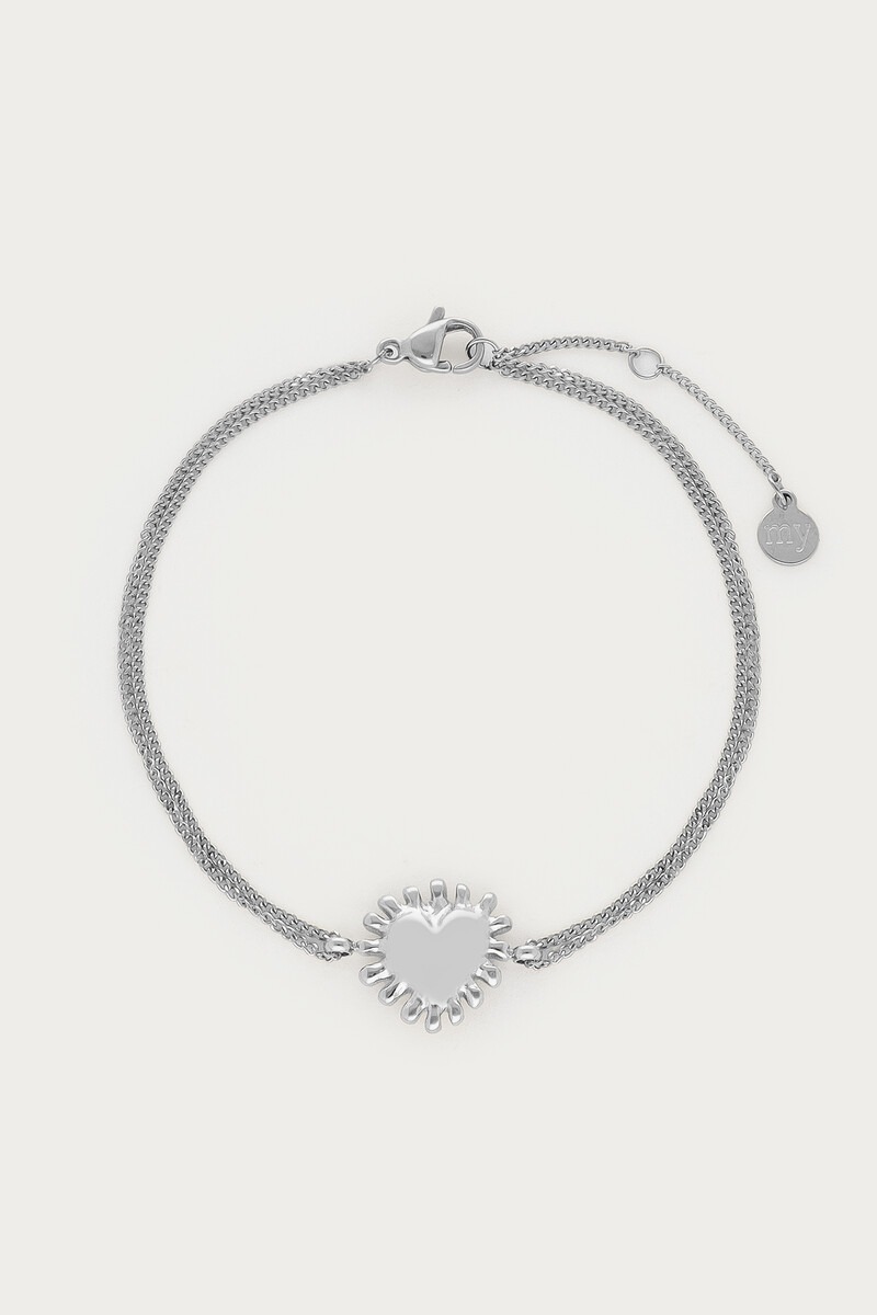 Fortune double bracelet with heart sun