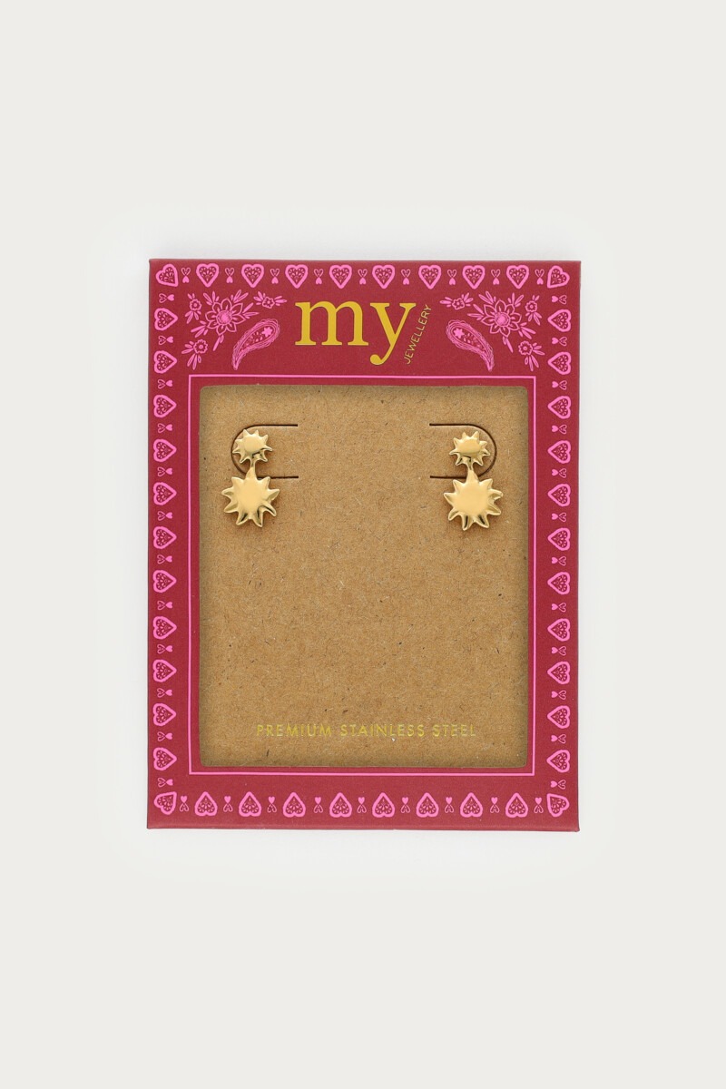 Fortune drop earrings with double sun | My Jewellery