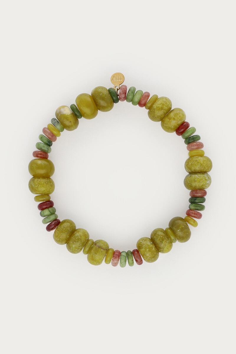 Fortune green elastic beaded bracelet | My Jewellery