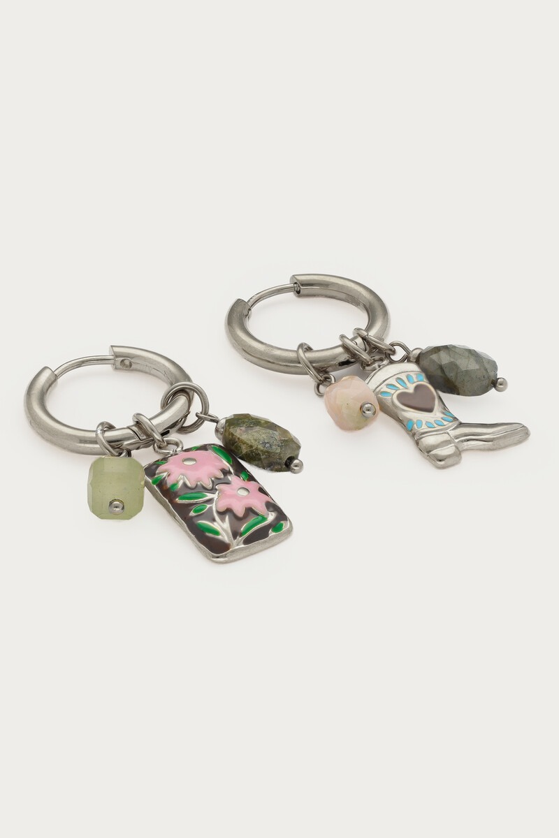 Fortune hoop earrings with beads and western boot | My Jewellery