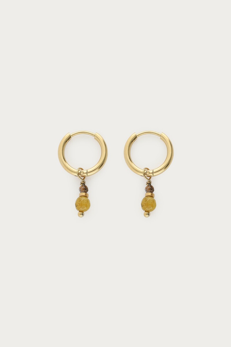 Fortune hoop earrings with green beads | My Jewellery