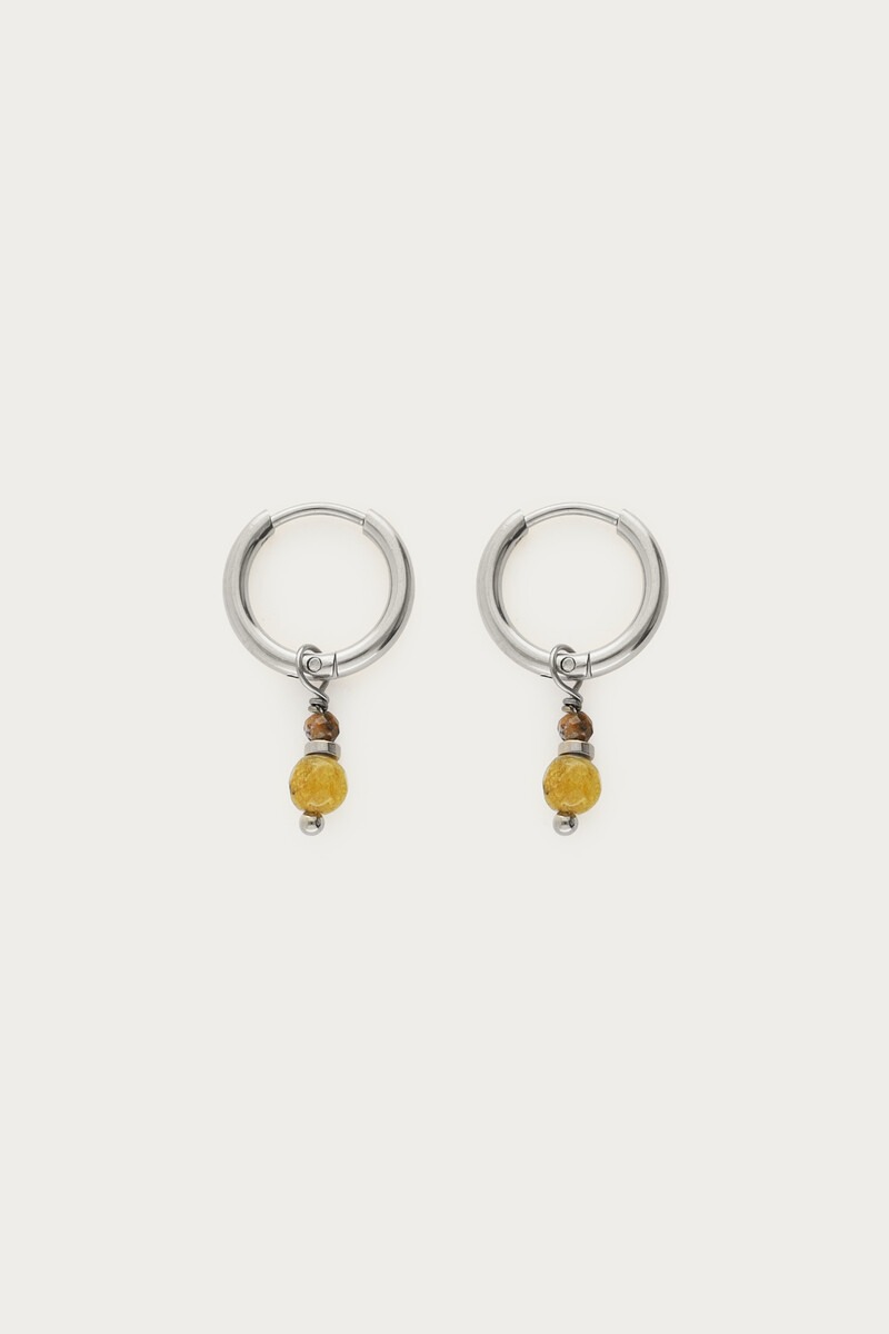 Fortune hoop earrings with green beads | My Jewellery