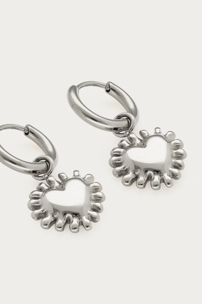 Fortune hoop earrings with heart sun | My Jewellery