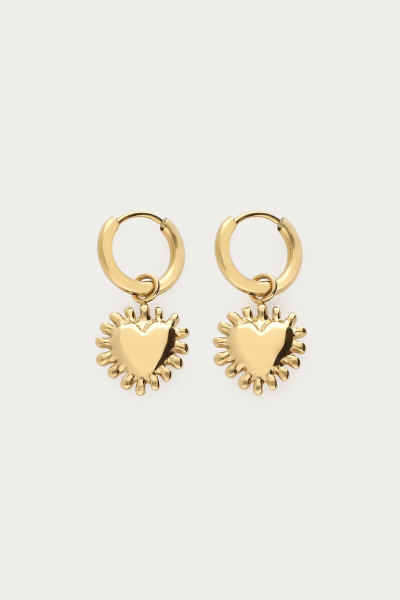 Fortune hoop earrings with heart sun | My Jewellery
