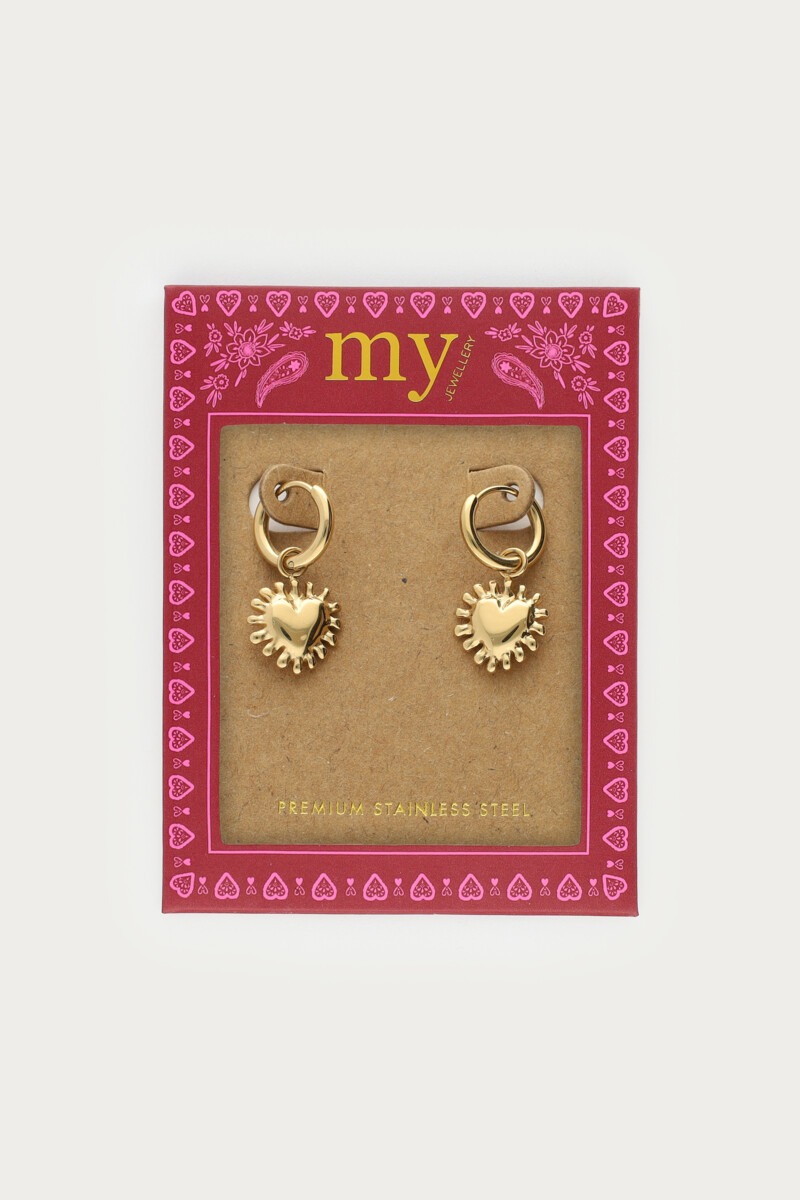Fortune hoop earrings with heart sun | My Jewellery
