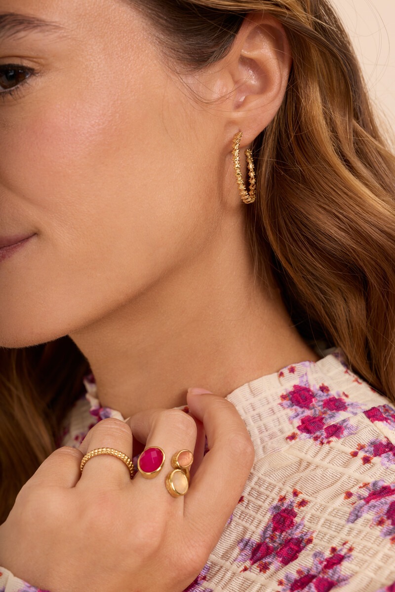 Fortune hoop earrings with mini sun | My Jewellery