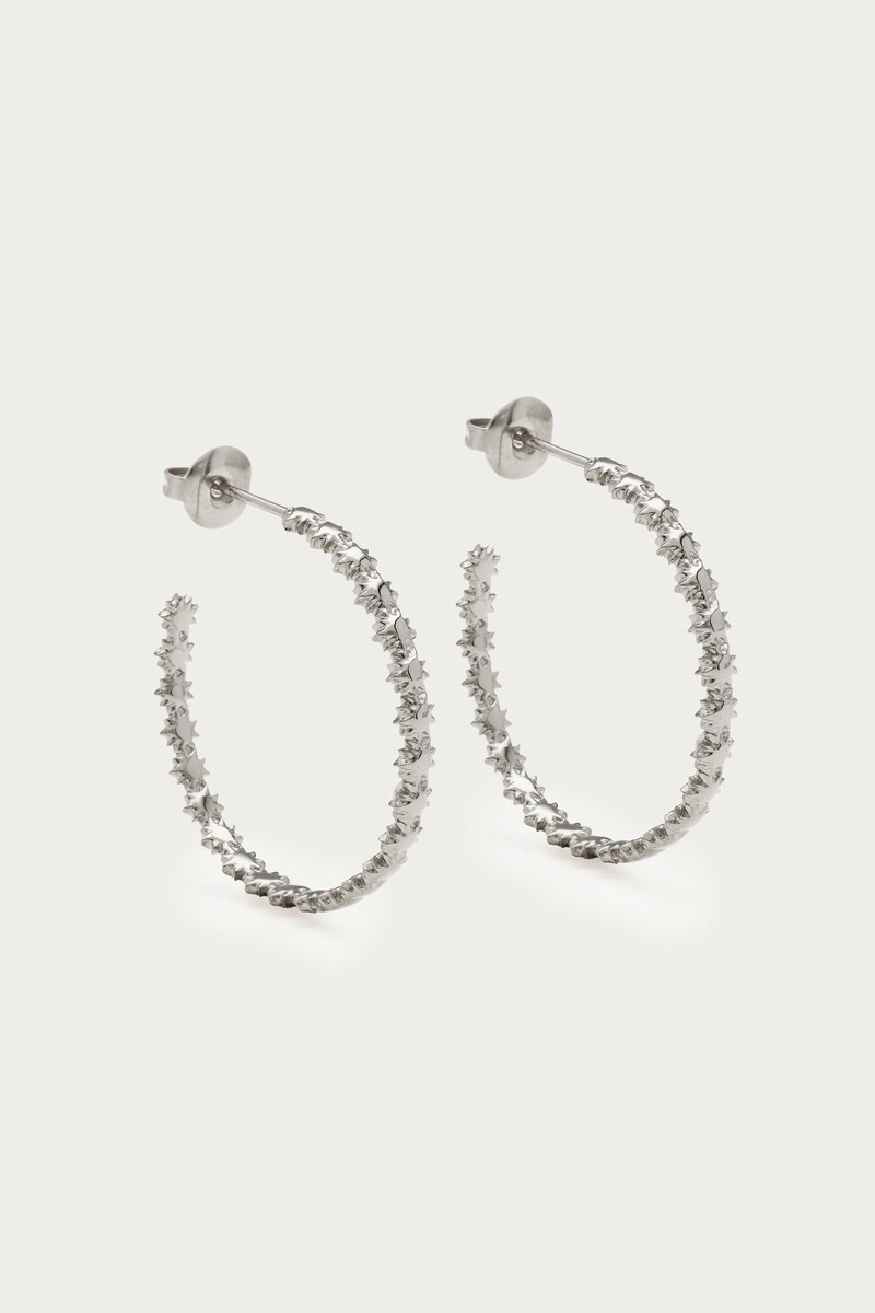 Fortune hoop earrings with mini sun | My Jewelelry