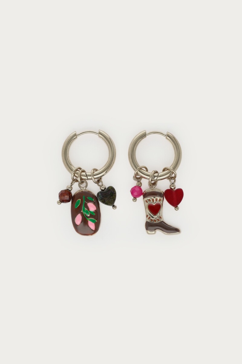 Fortune hoop earrings with multicoloured charms | My Jewellery