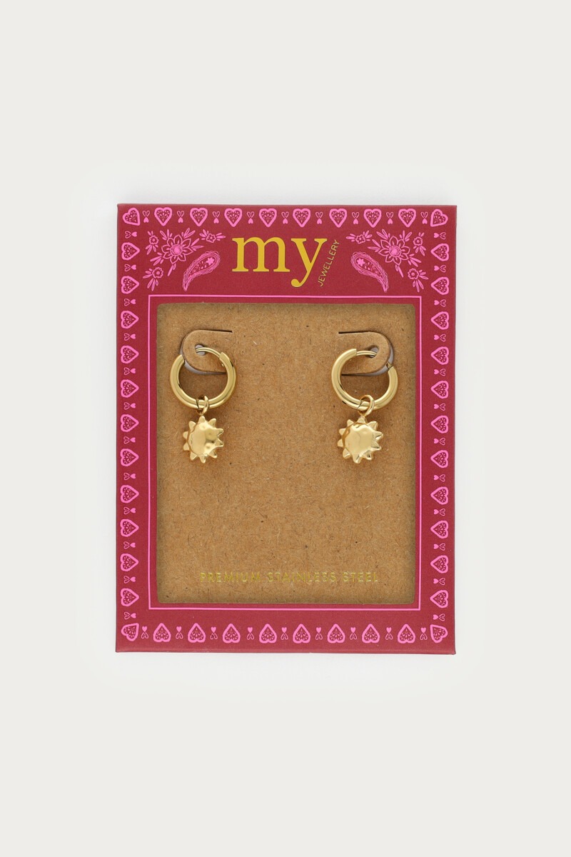 Fortune hoop earrings with suns | My Jewellery