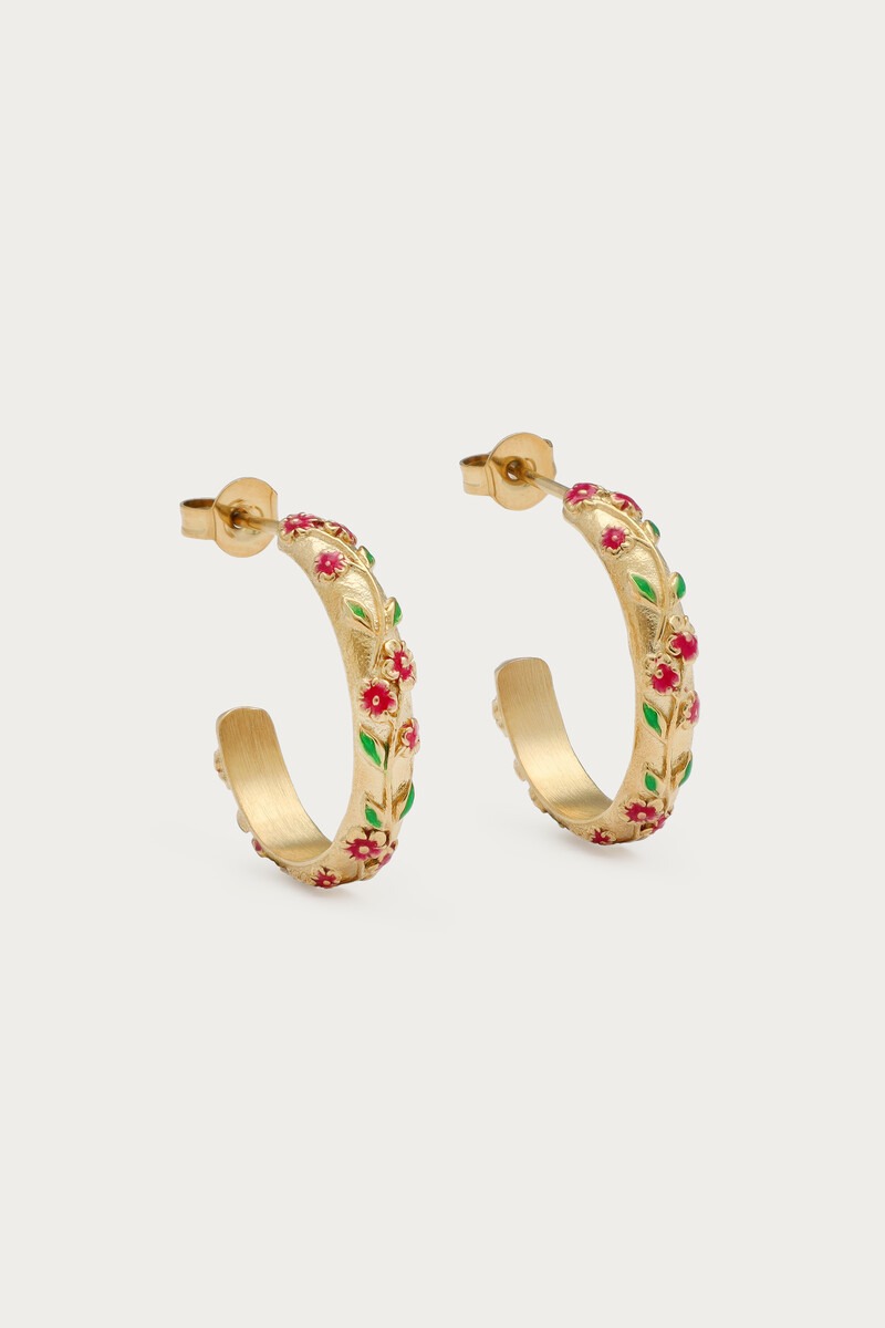 Fortune hoop earrings with vintage flowers | My Jewellery
