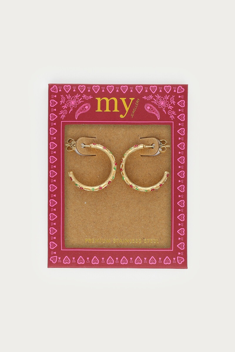 Fortune hoop earrings with vintage flowers | My Jewellery