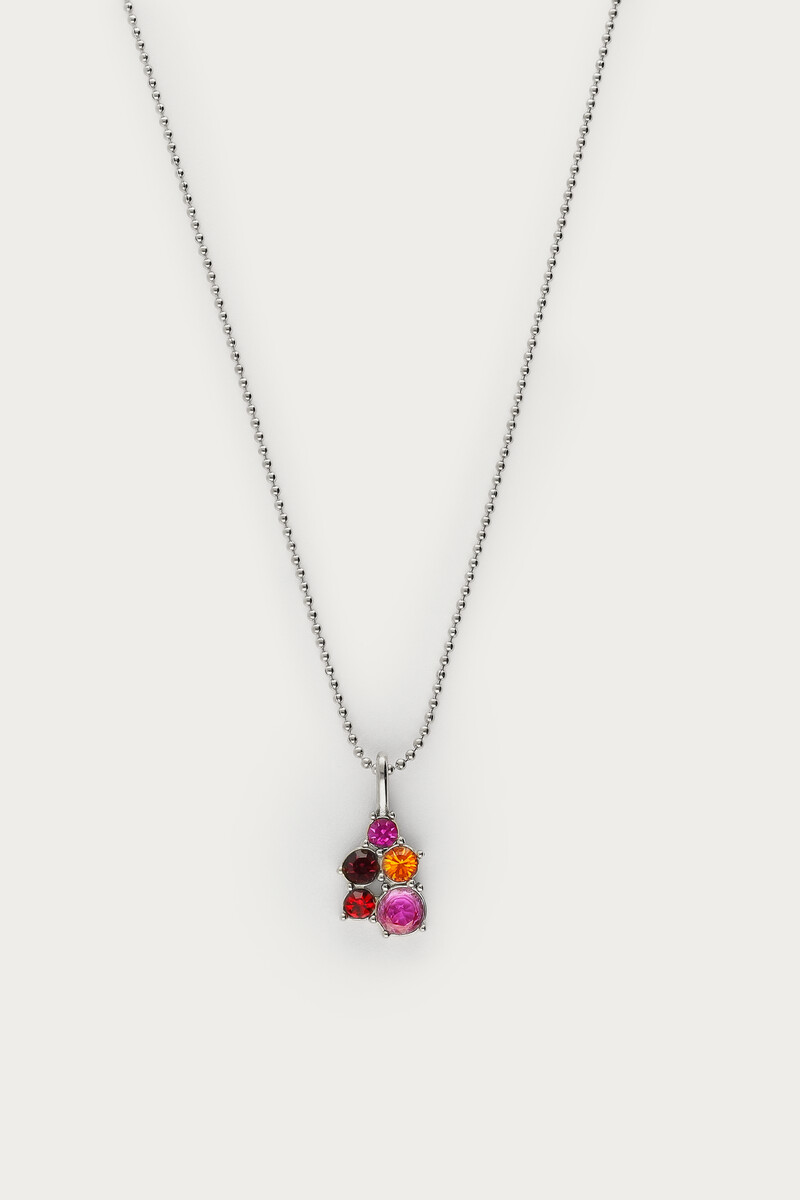 Fortune ketting met vijf multikleur strass stenen