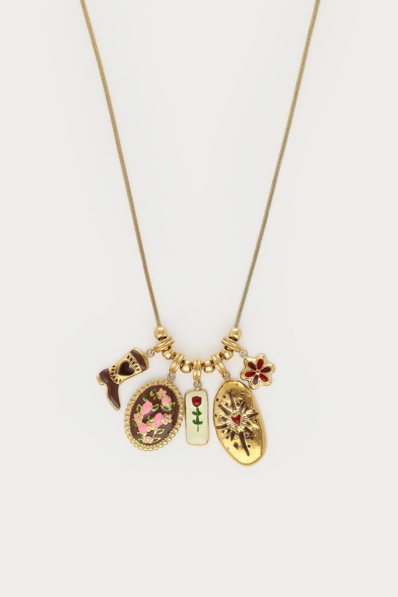 Fortune necklace with multicoloured charms | My Jewellery