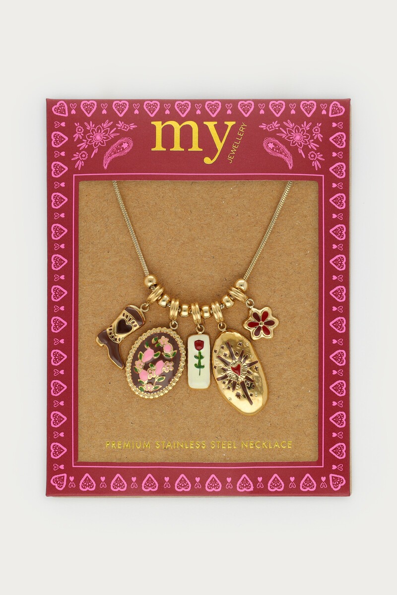 Fortune necklace with multicoloured charms | My Jewellery