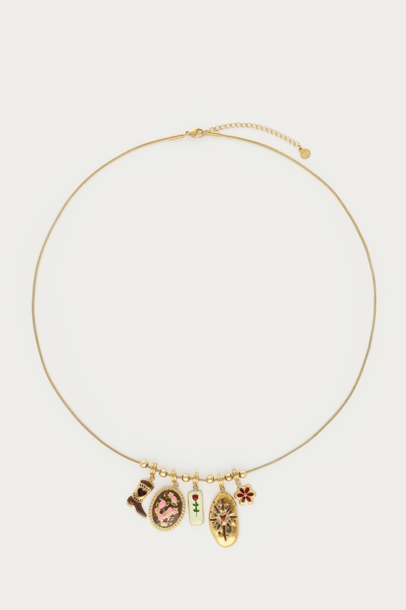 Fortune necklace with multicoloured charms | My Jewellery