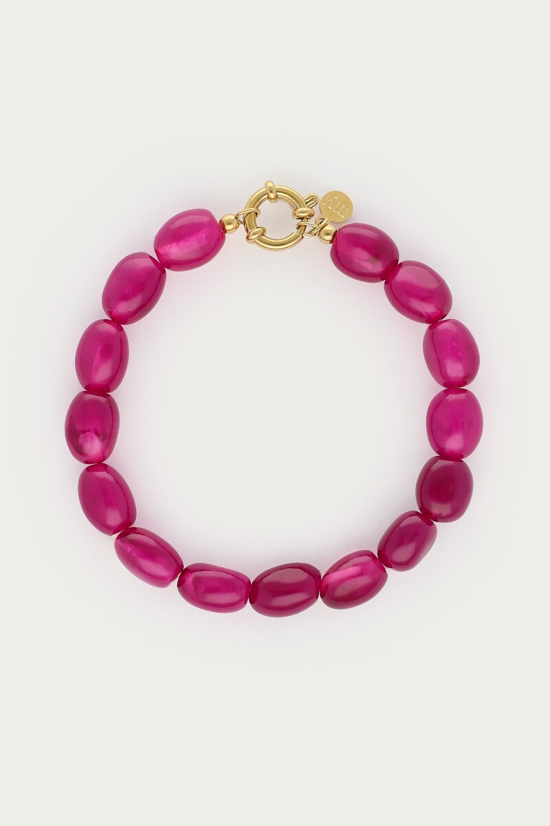Fortune pink beaded bracelet with clasp | My Jewellery