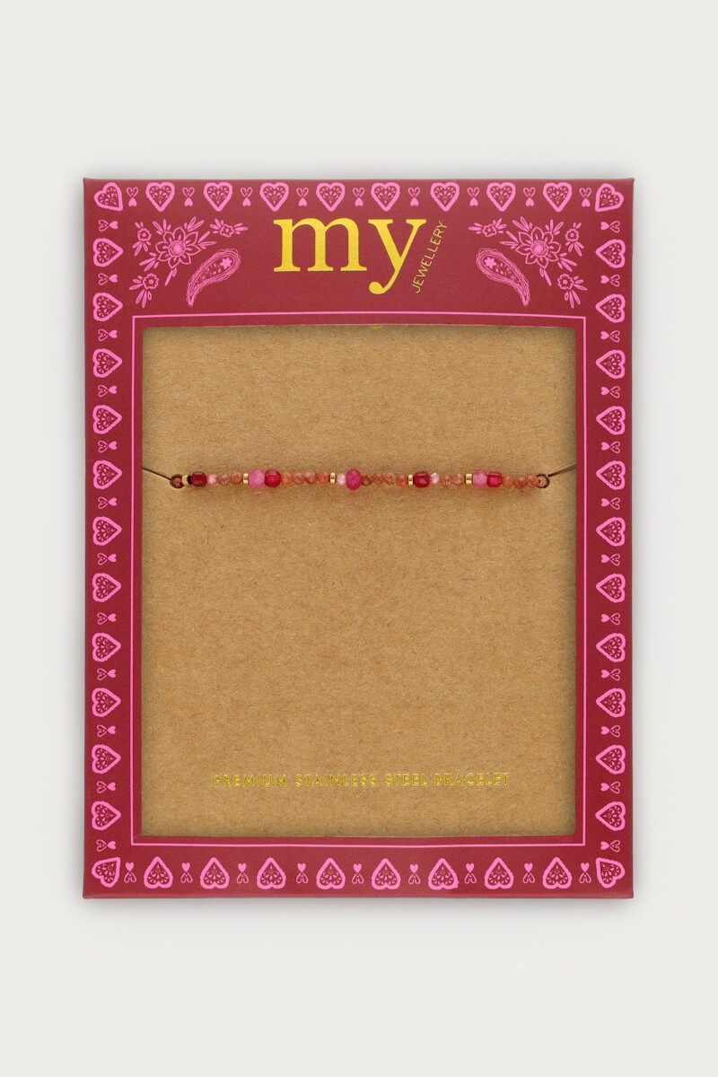 Fortune pink elastic beaded bracelet | My Jewellery