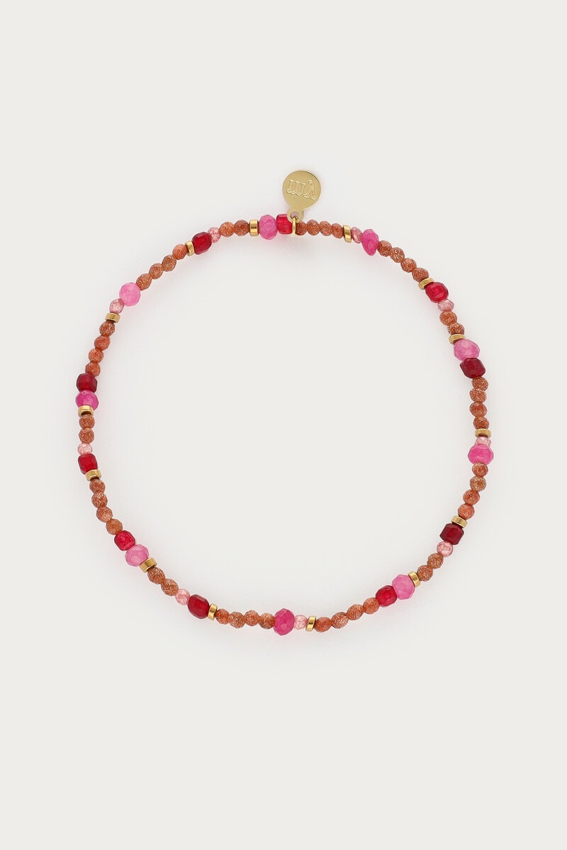 Fortune pink elastic beaded bracelet | My Jewellery