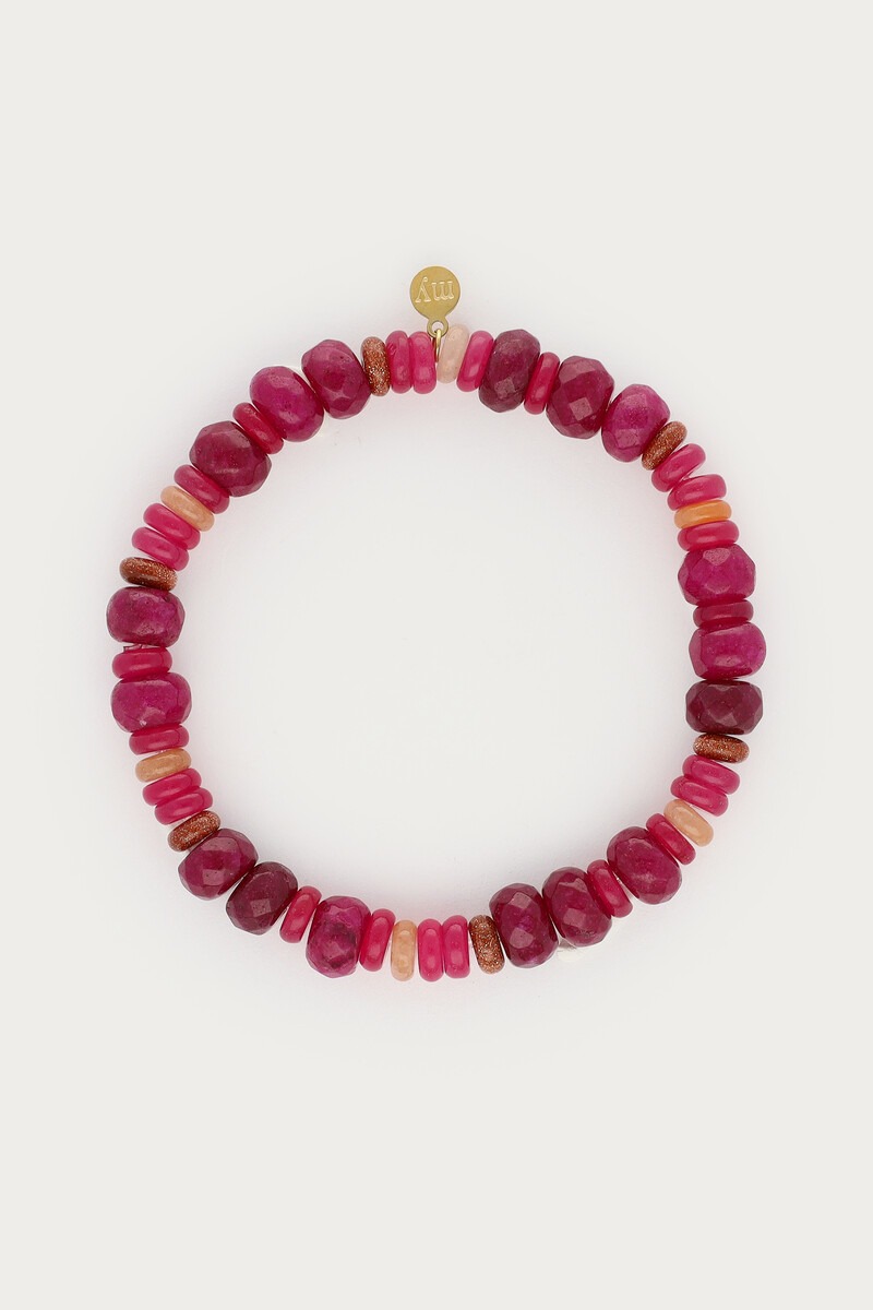 Fortune pink elastic beaded bracelet | My Jewellery