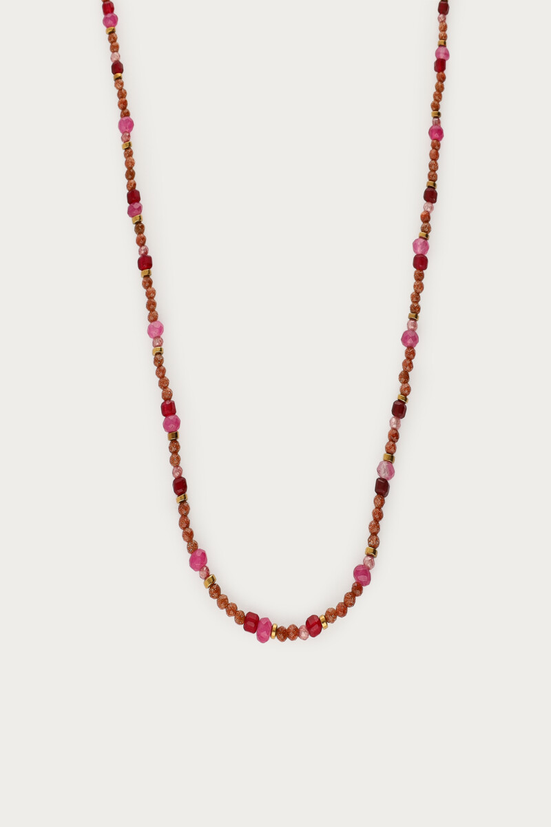 Fortune pinke Kette mit Mini-Perlen
