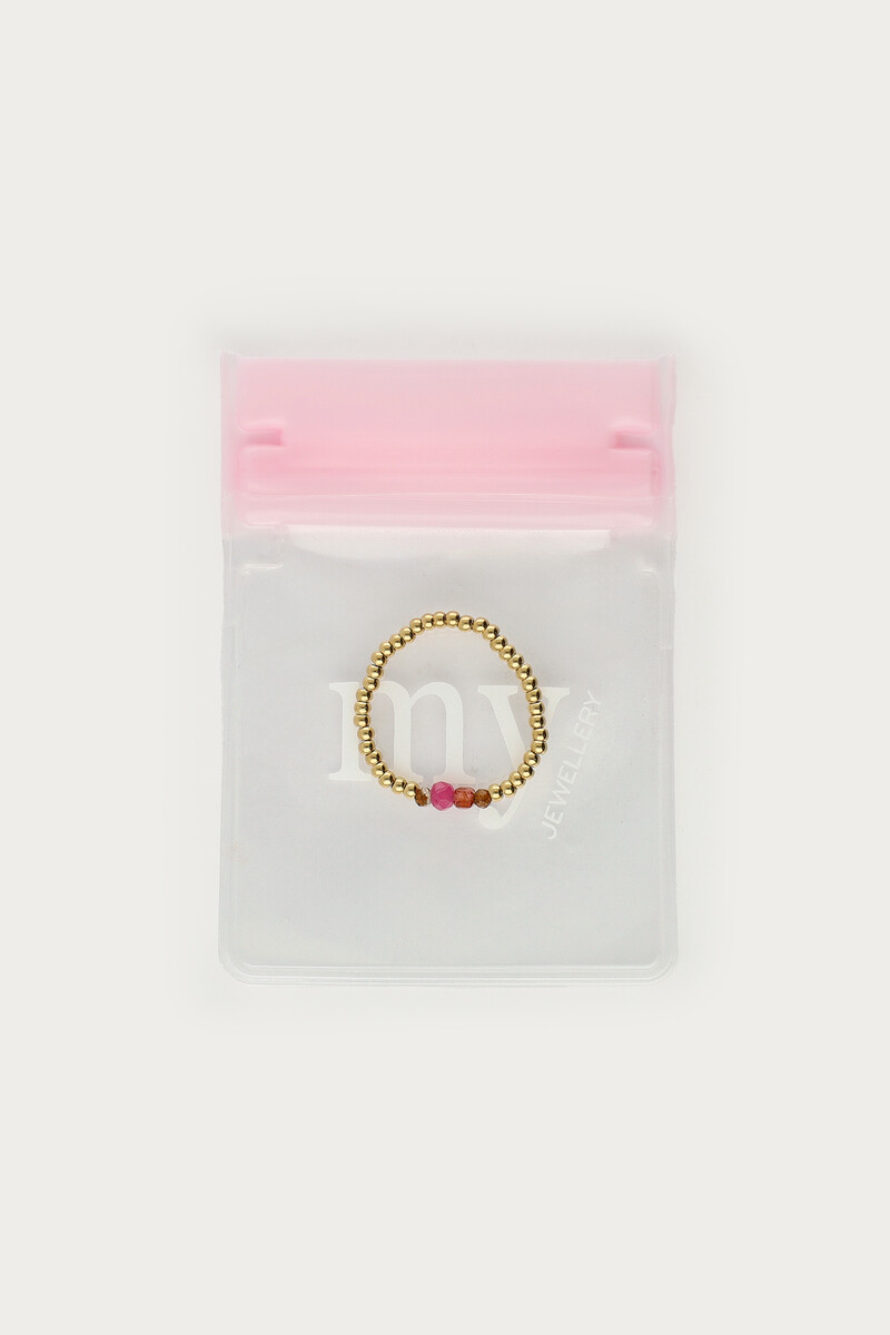 Fortune stretch ring with multicoloured beads | My Jewellery